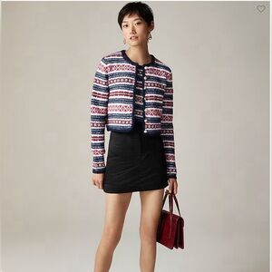 Jcrew Fair Isle lady jacket in boiled wool blend